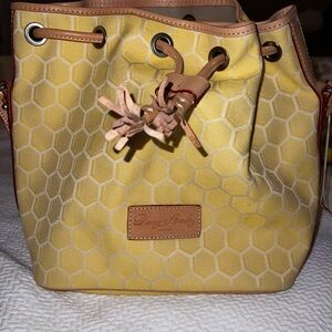Vintage Dooney & Bourke Yellow Honeycomb Patterned Women's Bag